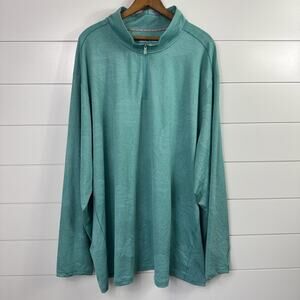 Tommy Bahama Delray Frond Half Zip Pullover Shirt Green sz 3XL Big